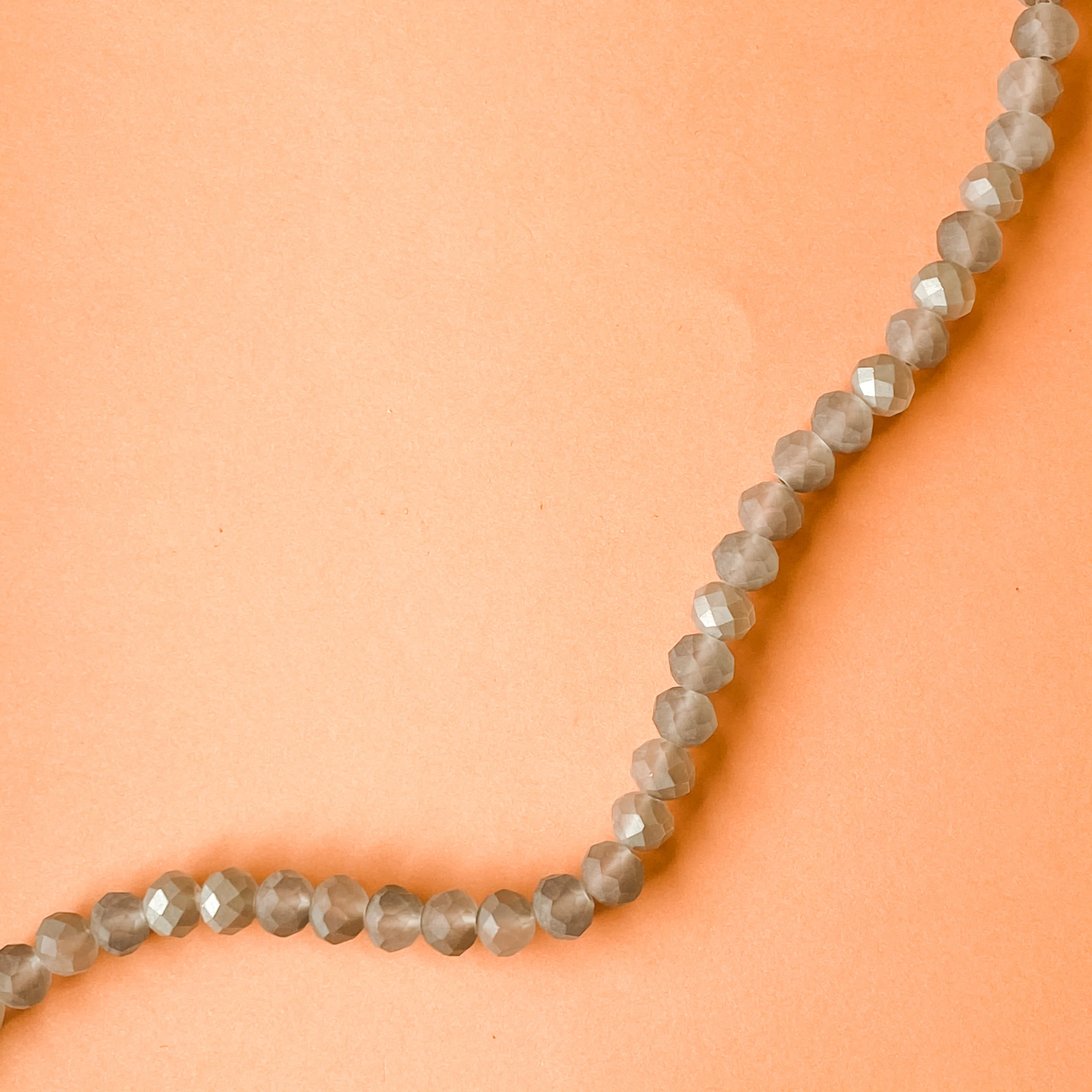 10mm Matte Metallic Gray Faceted Crystal Rondelle Strand - Image 3