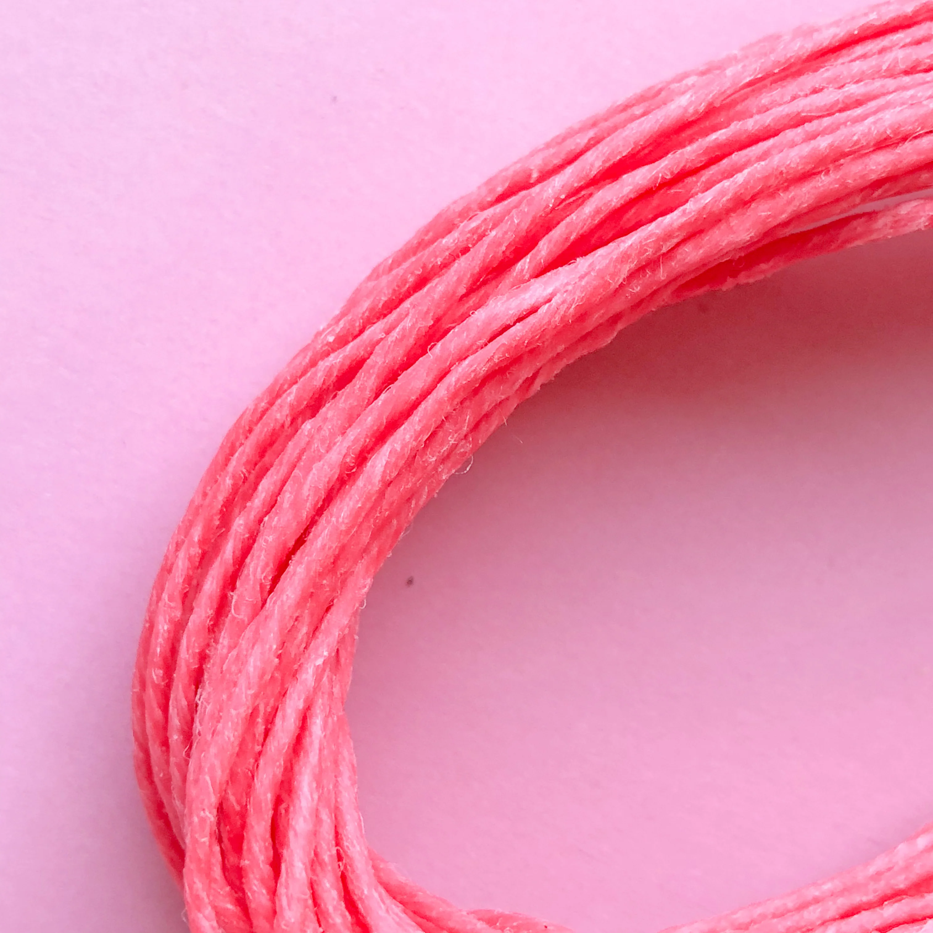 1mm Pink Waxed Linen - Image 3