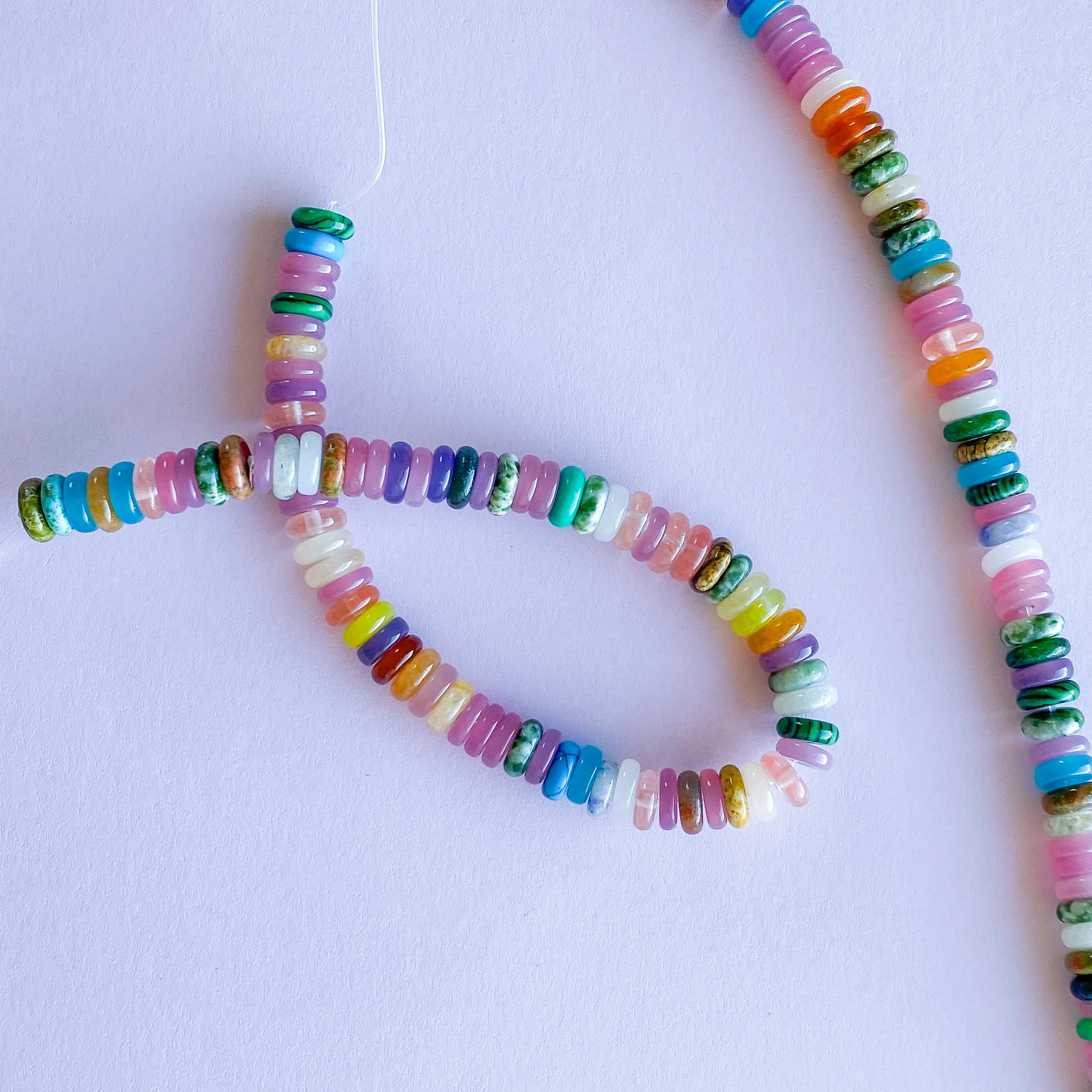 6mm Multi Stone Candy Rondelle Disc Strand - Image 3