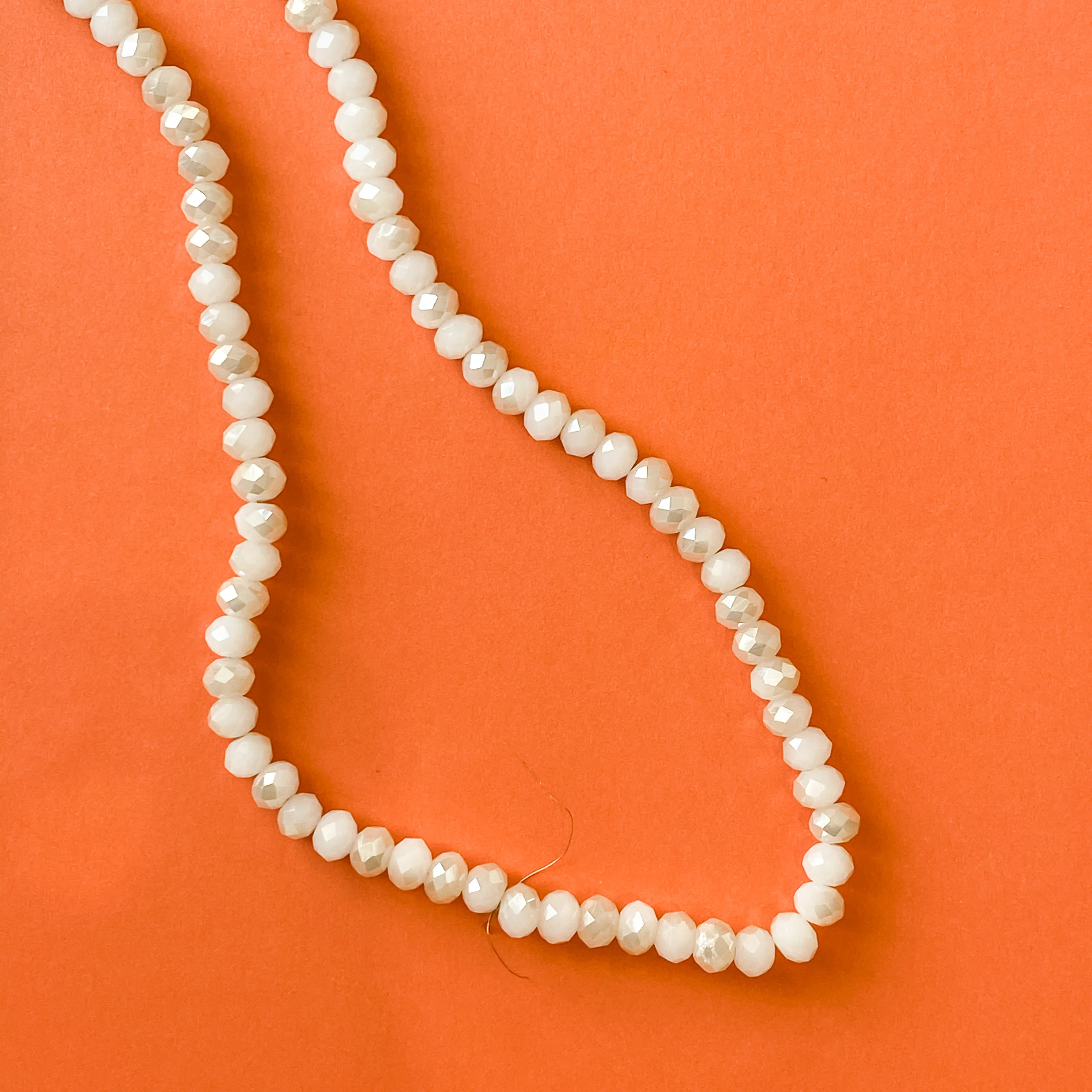 6mm Opalite Champagne Crystal Rondelle Strand - Image 3