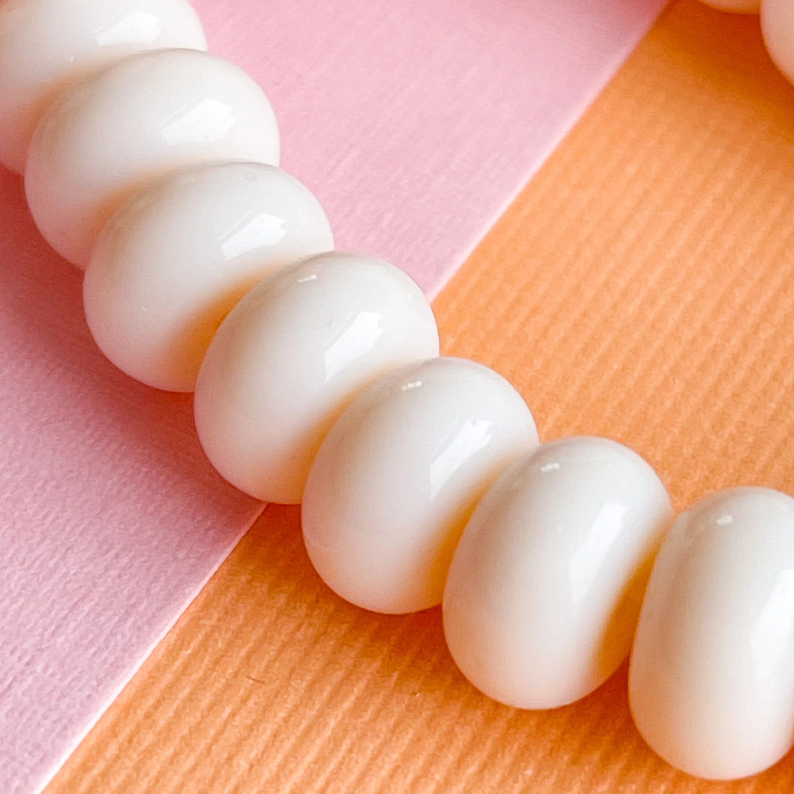8mm Pale Pink Glass Rondelle Strand - Image 3