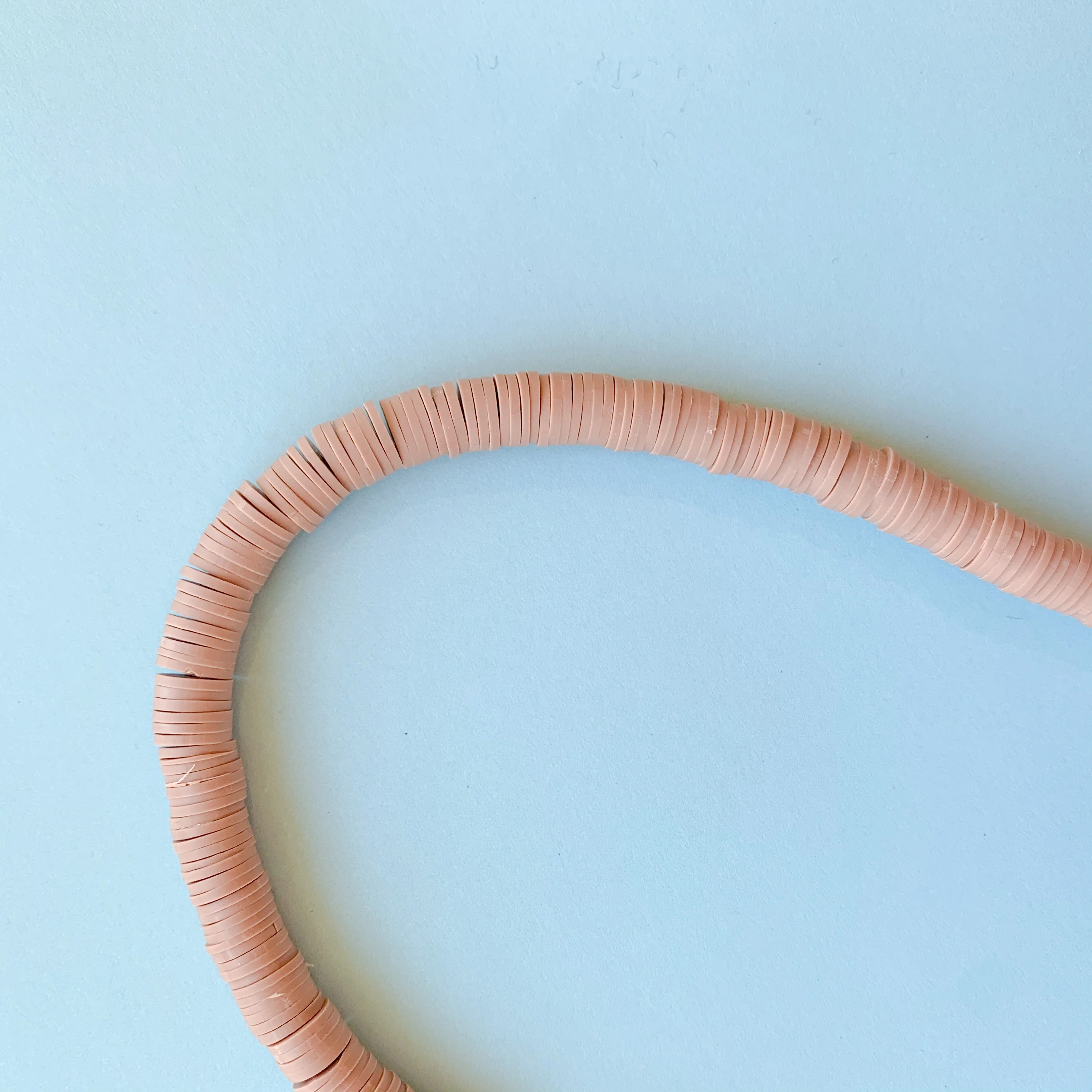 8mm Mocha Polymer Clay Heishi Strand - Image 3