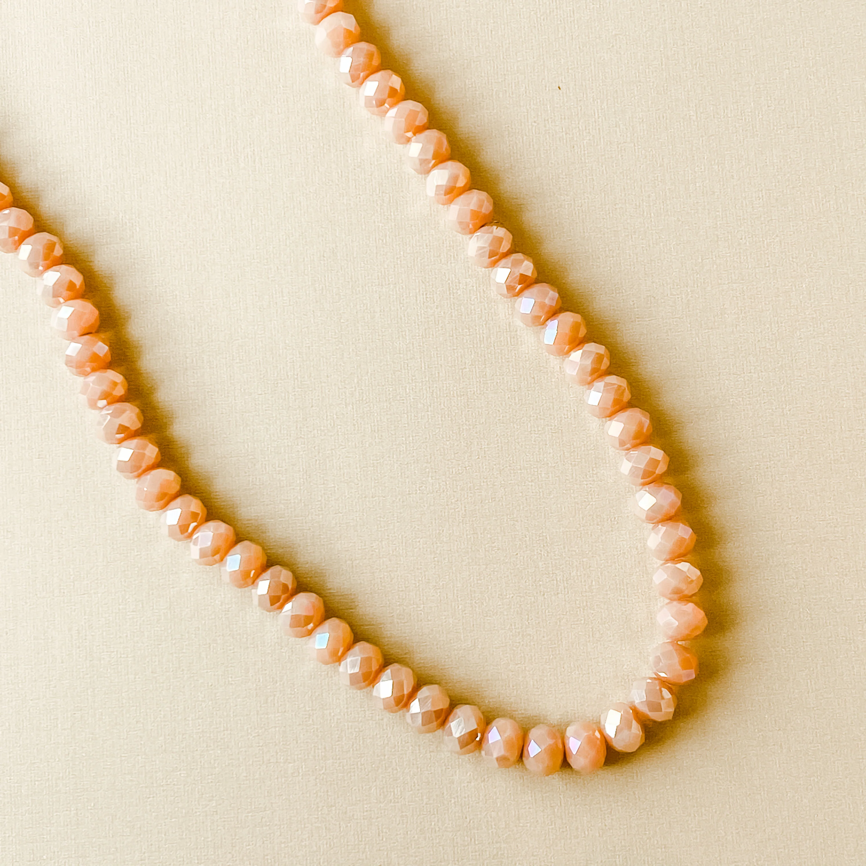 8mm Diamond Nectarine Opaque Crystal Strand - Image 3