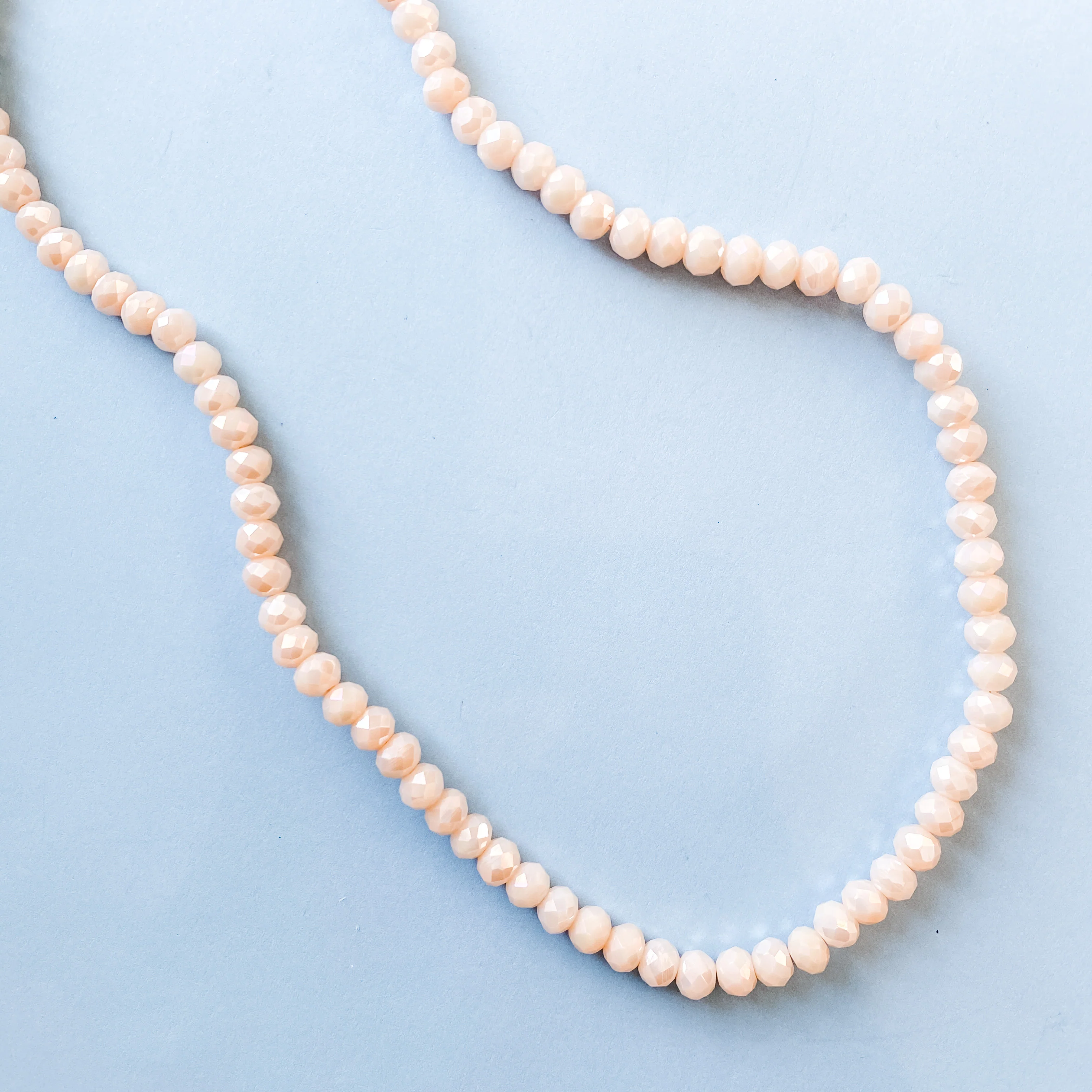 6mm Opaque Diamond Blush Crystal Rondelle Strand - Image 3