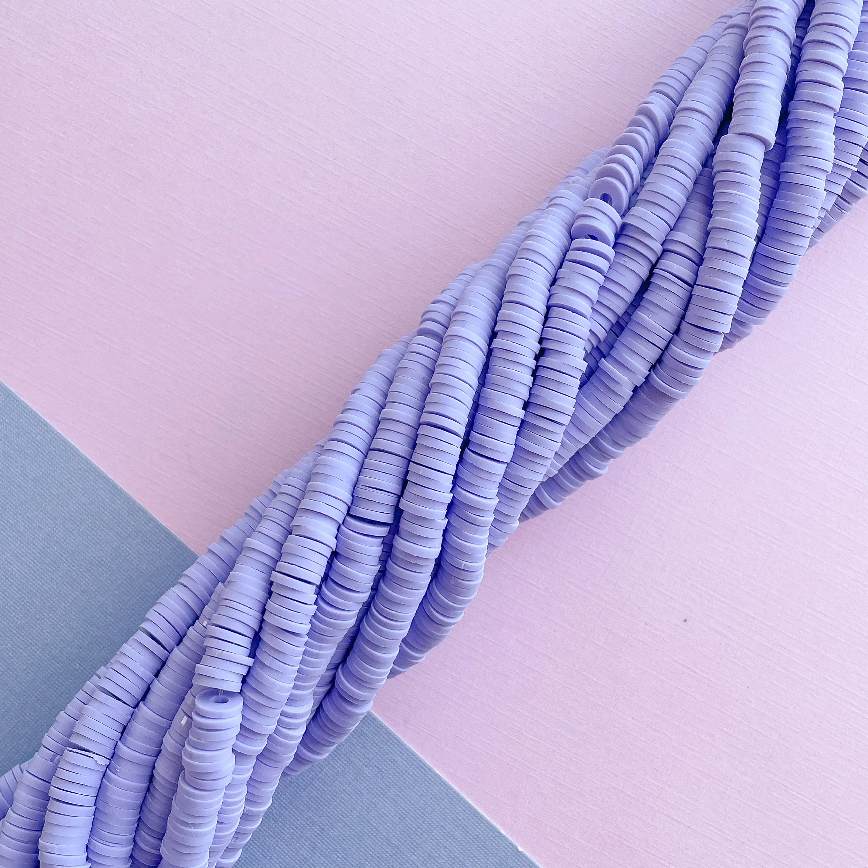 6mm Lavender Polymer Clay Heishi Strand