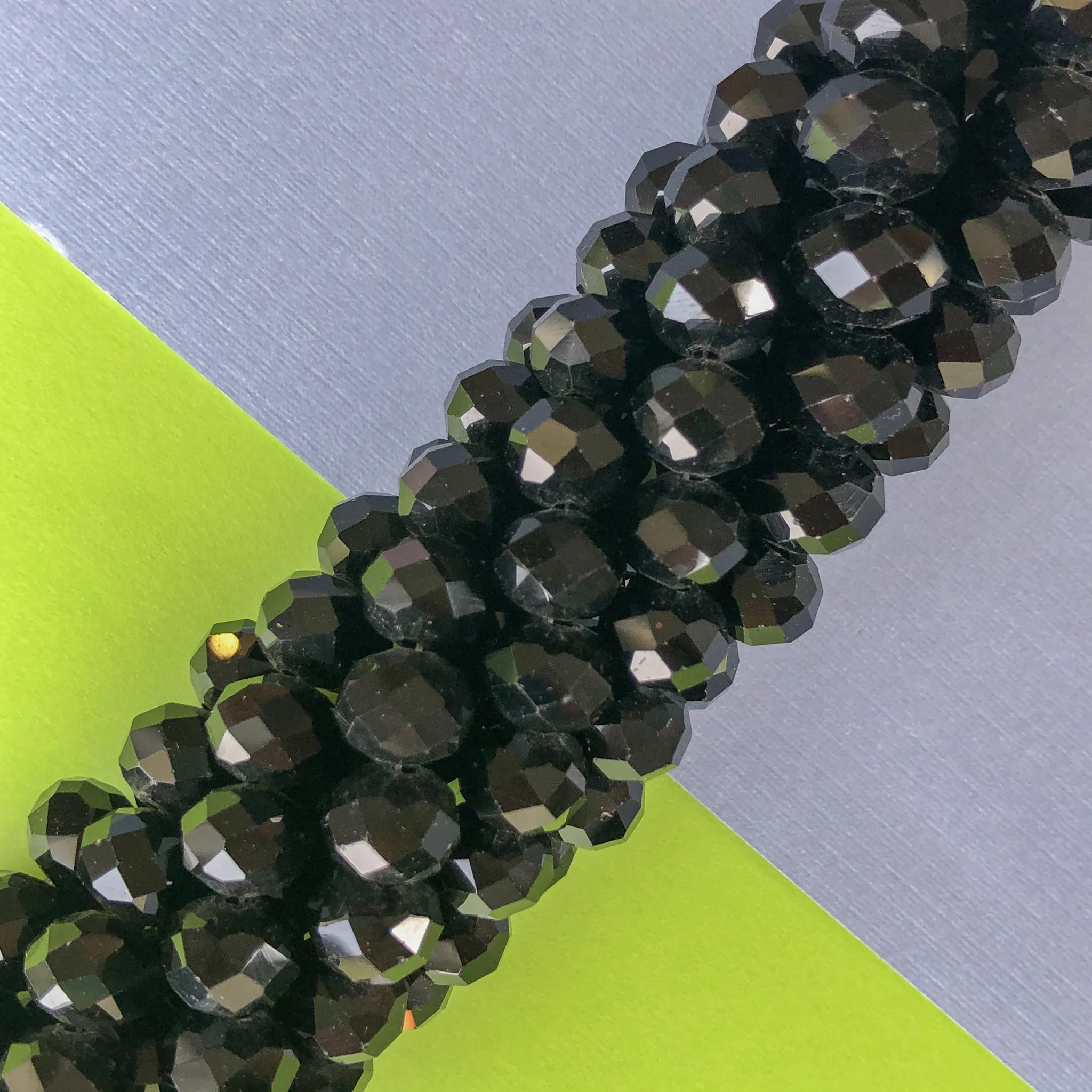 11.5mm Black Faceted Crystal Strand