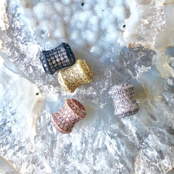 8mm Pave Crystal Hourglass