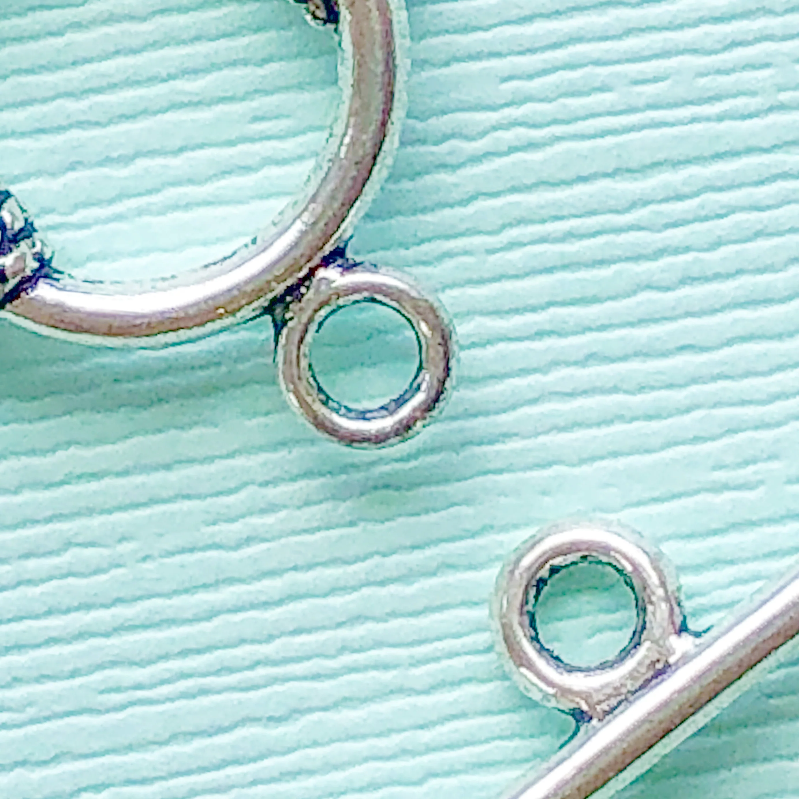 Roped Edge Plated Silver Toggle - 2 Pack - Image 2
