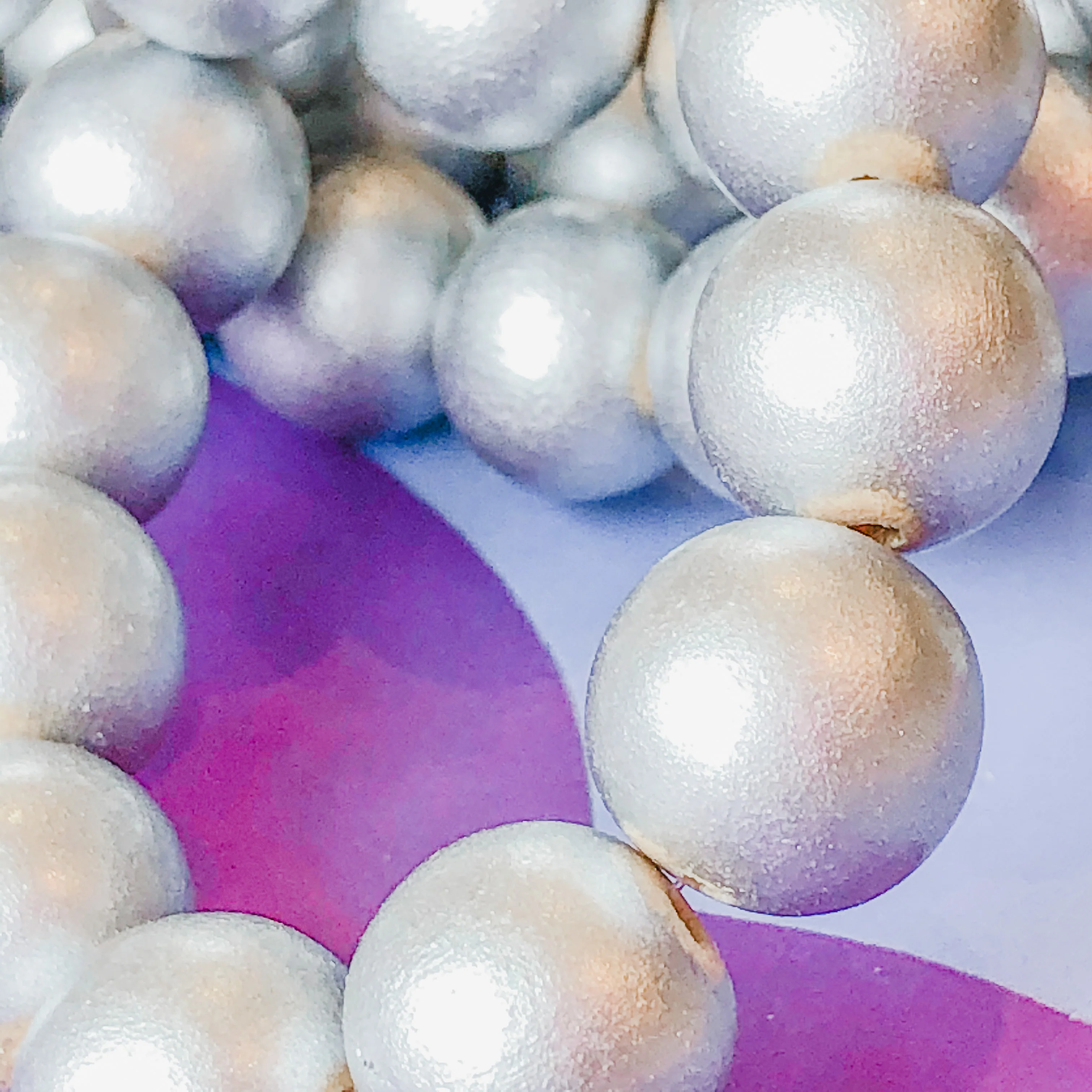 16mm Silver Wood Rounds Strand - Image 3