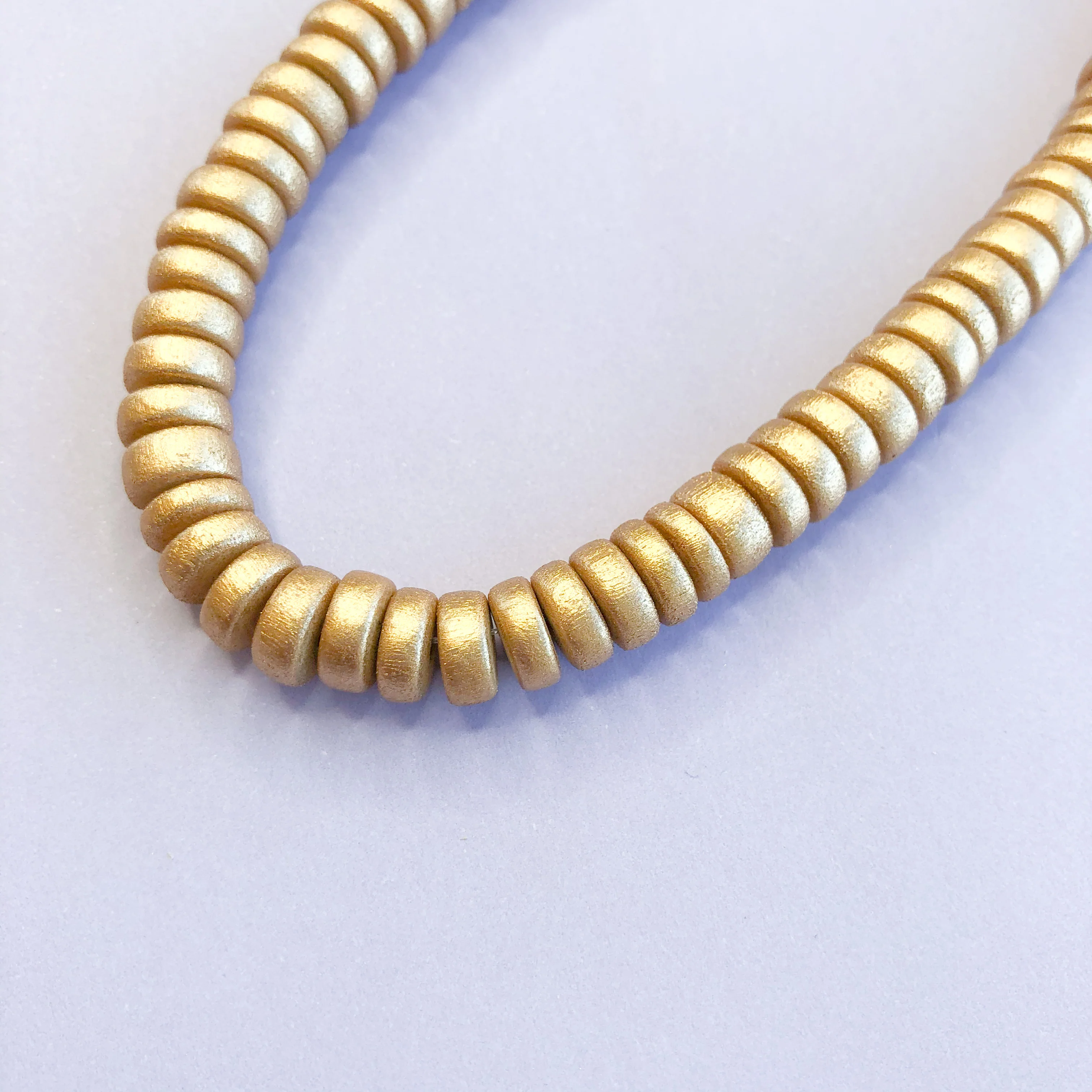 8mm Gold Wood Rondelle Strand - Image 3