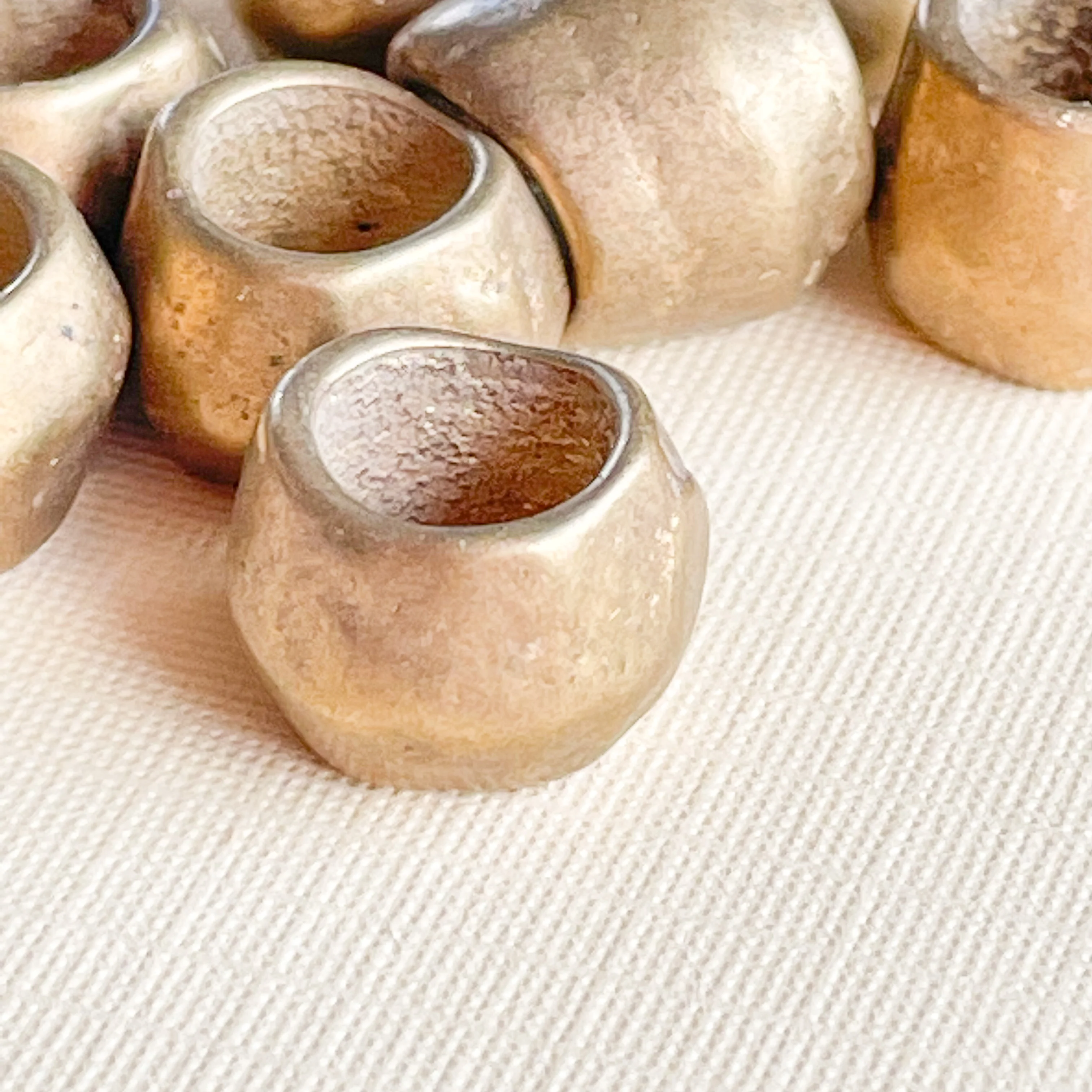 8mm Hammered Bronze Brass Spacer Ring - 10 Pack - Image 3
