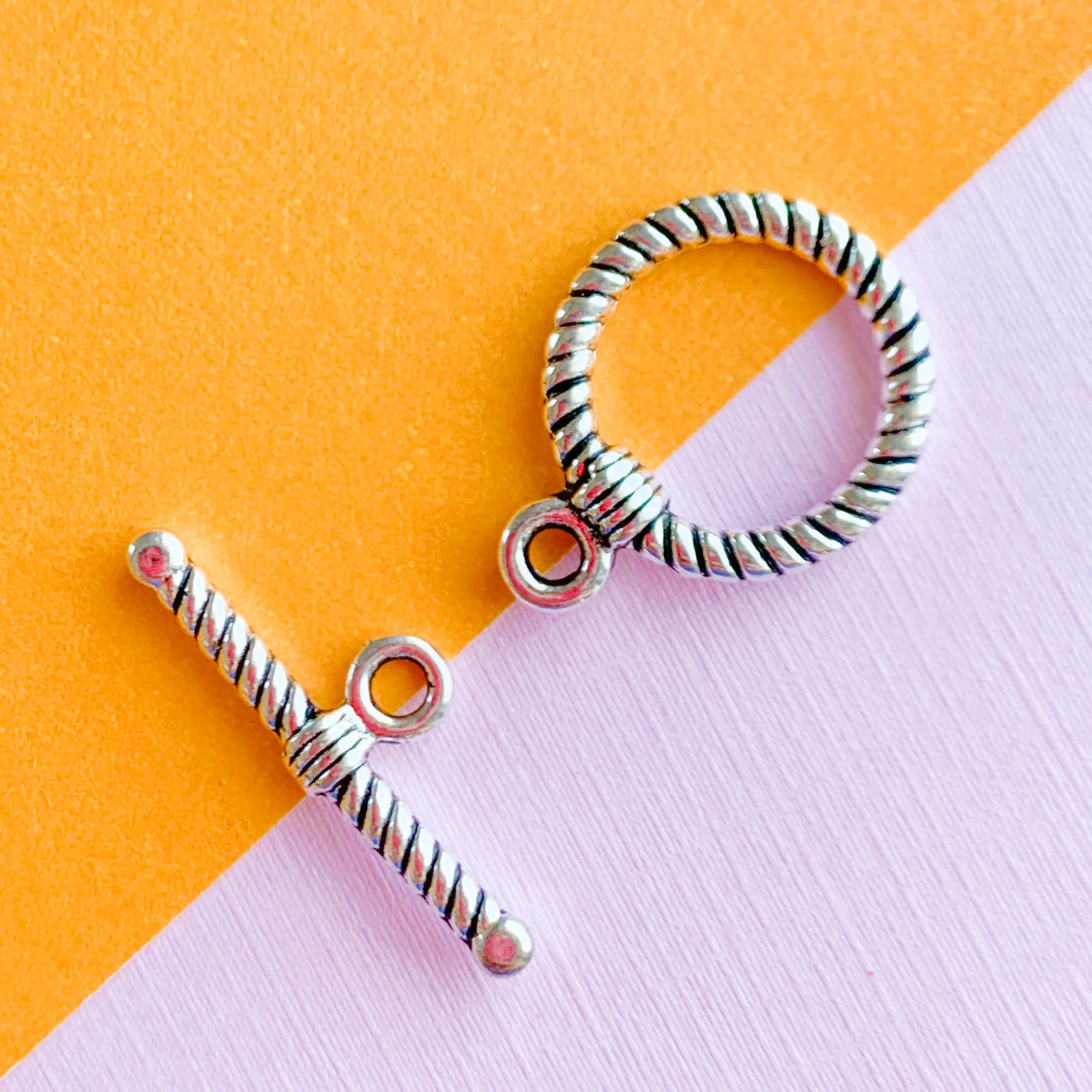 Twisted Plated Silver Toggle - 2 Pack - Image 2