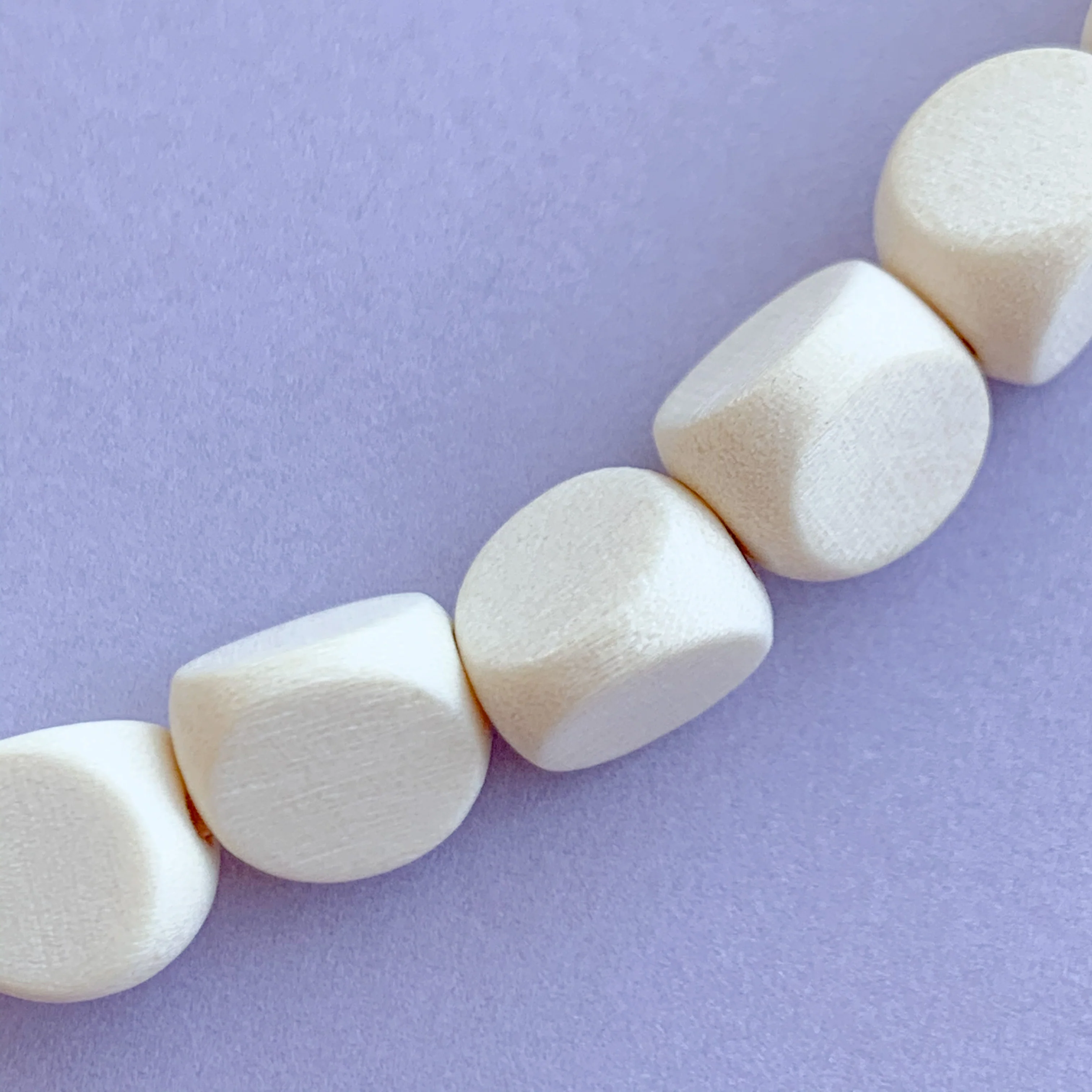 8mm White Triangular Wood Strand - Image 3